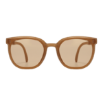 OKFAD Folding Polarized Sunglasses（Circle Framed-Tea Shades）
