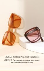 OKFAD Folding Polarized Sunglasses（Circle Framed-Tea Shades） - Image 5